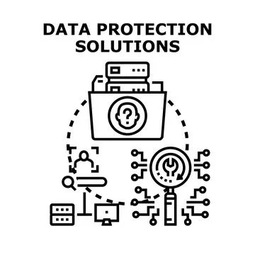 Data protection solutions ensuring digital information privacy Stock Illustration