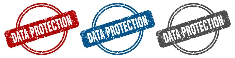 Data protection stamp. data protection sign. data protection label set Stock Illustration