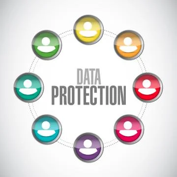 Data Protection support sign illustration Stock Illustration