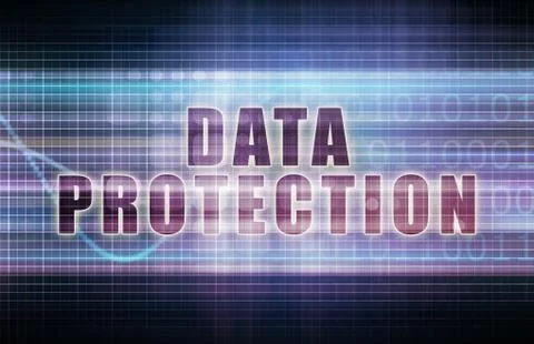 Data protection on a tech business chart art Illustrazione stock