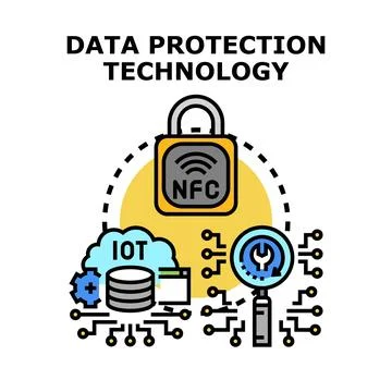 Data protection technology securing digital information systems Stock Illustration