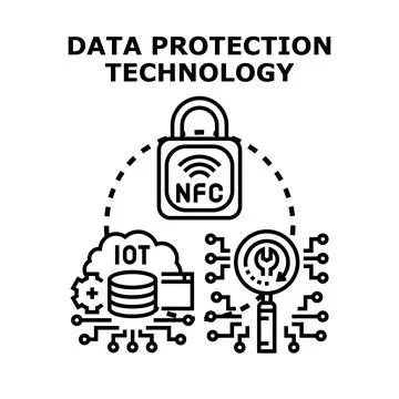 Data protection technology securing digital information systems Stock Illustration