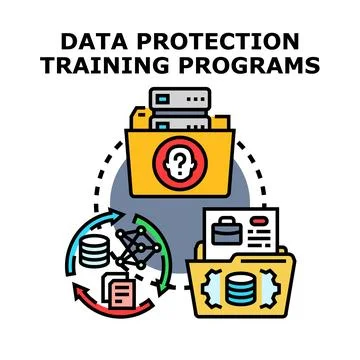 Data protection training programs for cybersecurity education Stock Illustration