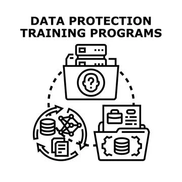Data protection training programs for cybersecurity education Stock Illustration
