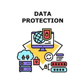 Data Protection Vector Concept Color Illustration Stock Illustration