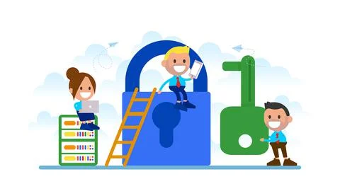 Data protection vector illustration concept.	 Stock Illustration