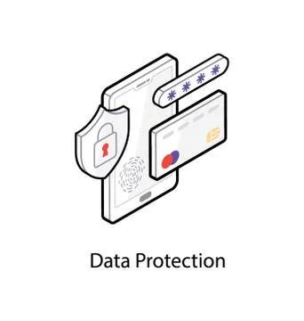 Data protection vector, isometric icon Stock Illustration