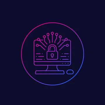 Data protection, vector linear icon イラスト素材