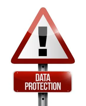 Data Protection warning sign illustration design Illustrazione stock