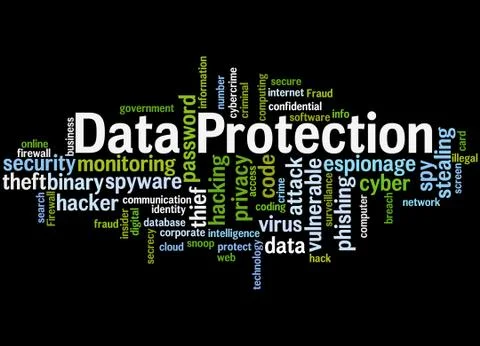 Data Protection, word cloud concept Stock Illustration