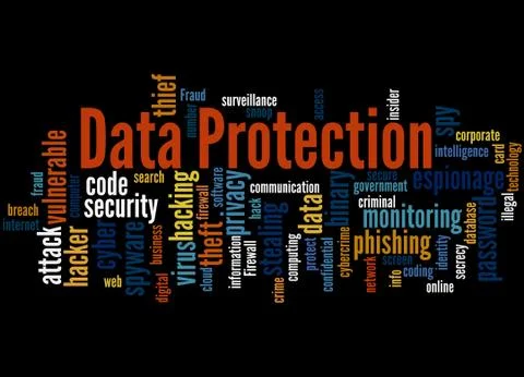 Data Protection, word cloud concept Stock Illustration