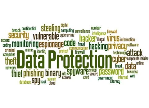 Data Protection, word cloud concept Stock Illustration