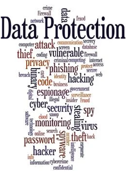 Data Protection, word cloud concept Stock Illustration