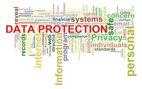 Data protection word tags Stock Illustration