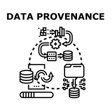 Data provenance tracking and digital information lifecycle Stock Illustration