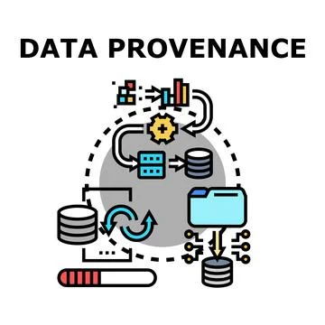 Data provenance tracking and digital information lifecycle Stock Illustration