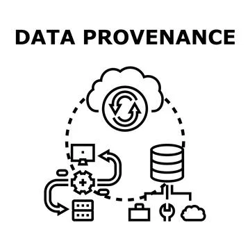 Data provenance tracking with cloud database system Illustrazione stock