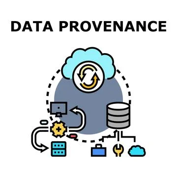 Data provenance tracking with cloud database system Illustrazione stock