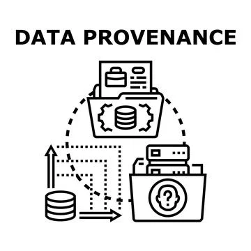 Data provenance tracking, management, and lineage system Stock Illustration
