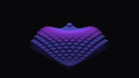Data Pulse Flowing Through Isometric Cubes Glowing Background Loop 库存影片 333891038