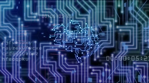 Data pulse initiating circuit brain forming, pulsing nodes, timer advancing, Stock Footage 332704495