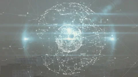 Data pulse starting holo orb forming, pulsing, flaring, breathing, settling, Stock Footage 322120217