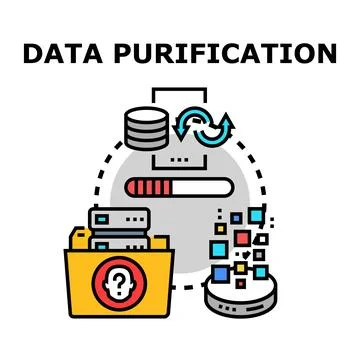 Data purification process managing information quality and value Stock Illustration