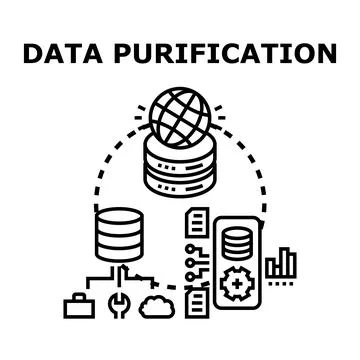 Data purification process optimizing digital information management Stock Illustration