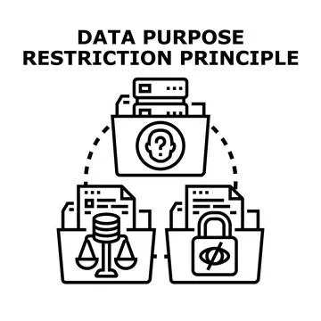 Data purpose restriction principle understanding privacy compliance Stock Illustration