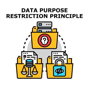 Data purpose restriction principle understanding privacy compliance Stock Illustration