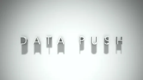 Data push 3D title animation with shadows on a white background Stock Footage 297668878