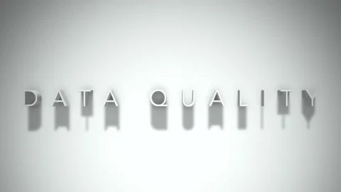 Data quality 3D title animation with shadows on a white background Stock Footage 297818551