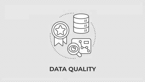Data quality animated line concept icon Video stock 346720037