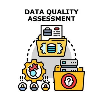 Data quality assessment process evaluating information integrity イラスト素材