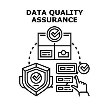 Data quality assurance process ensuring information security 스톡 일러스트