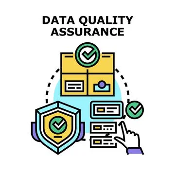 Data quality assurance process ensuring information security Stock Illustration