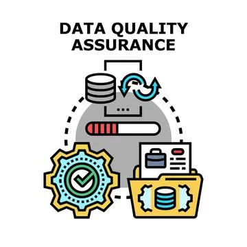 Data quality assurance process ensuring reliable information 스톡 일러스트