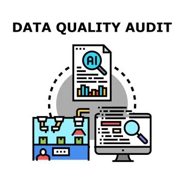 Data quality audit analysis process with artificial intelligence 스톡 일러스트