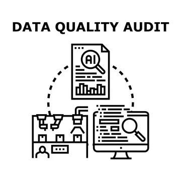 Data quality audit analysis process with artificial intelligence Stock Illustration
