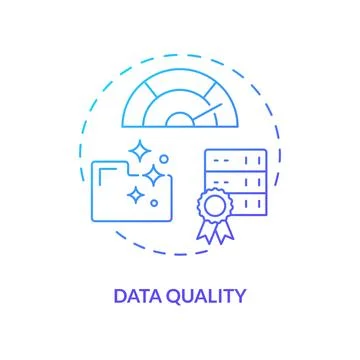 Data quality blue gradient concept icon Stock Illustration