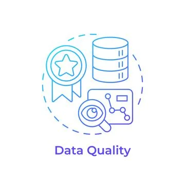 Data quality blue gradient concept icon Stock Illustration