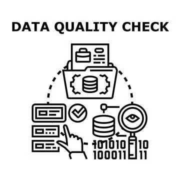 Data quality check process for digital information management Stock Illustration