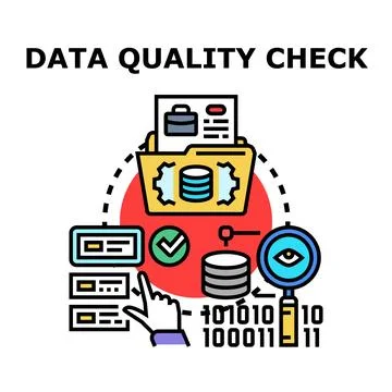Data quality check process for digital information management Stock Illustration