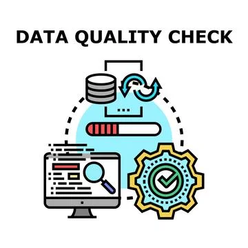 Data quality check process for information analytics Ilustración de archivo