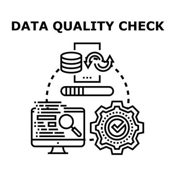Data quality check process for information analytics Stock Illustration