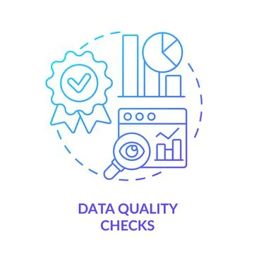 Data quality checks blue gradient concept icon Stock Illustration