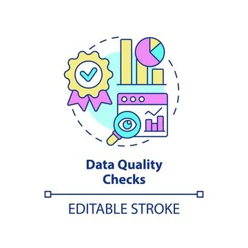 Data quality checks concept icon Stock Illustration