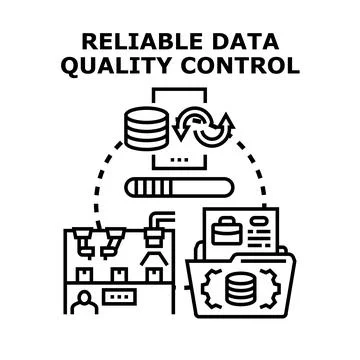 Data quality control processing and management concept Stockillustratie