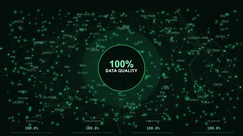 Data Quality Dashboard and Checks with Perfect Data Integrity Visualization Stock Illustration