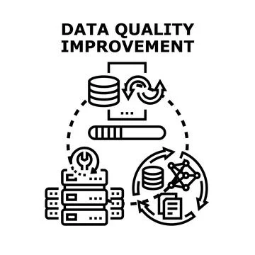 Data quality improvement process analyzing database information 库存插图